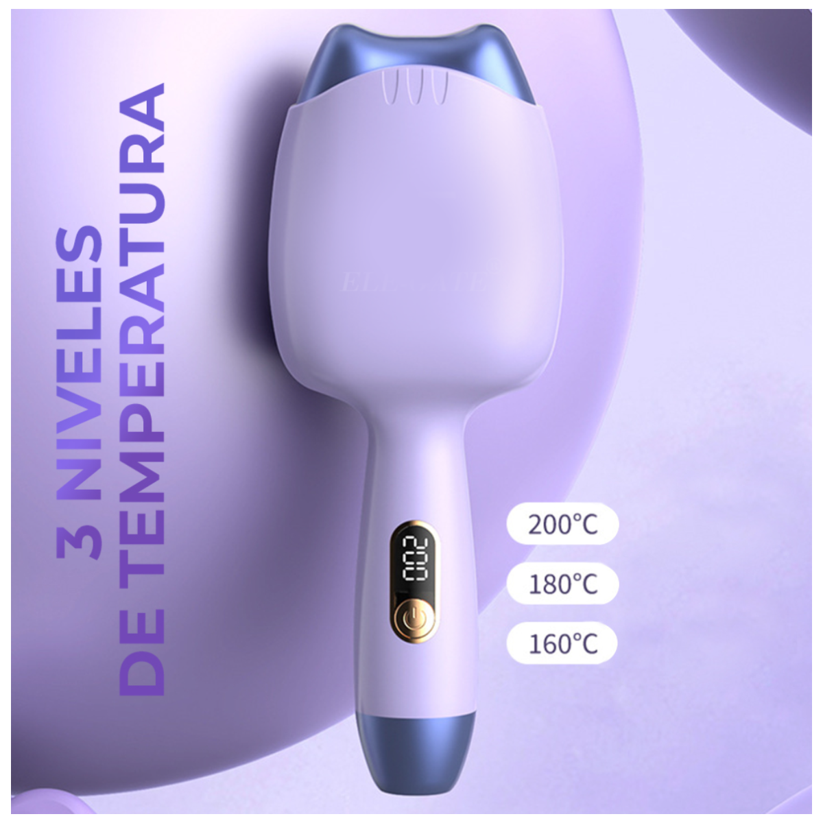 Plancha Waflera Para El Cabello Ondas De Sirena Color Morado