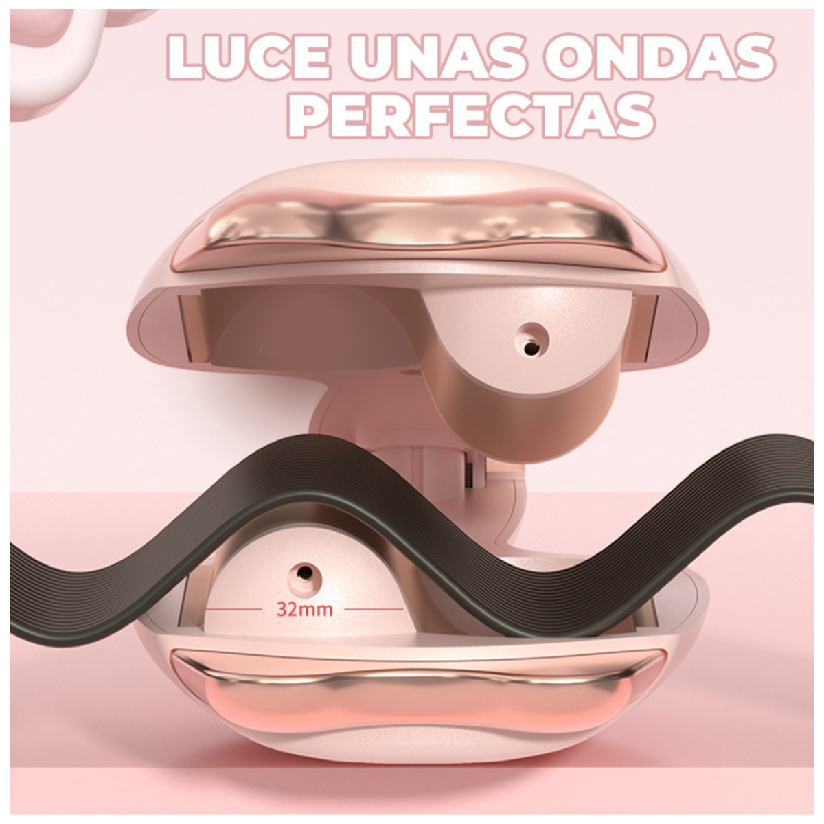 Plancha Waflera Para El Cabello Ondas De Sirena Color Morado