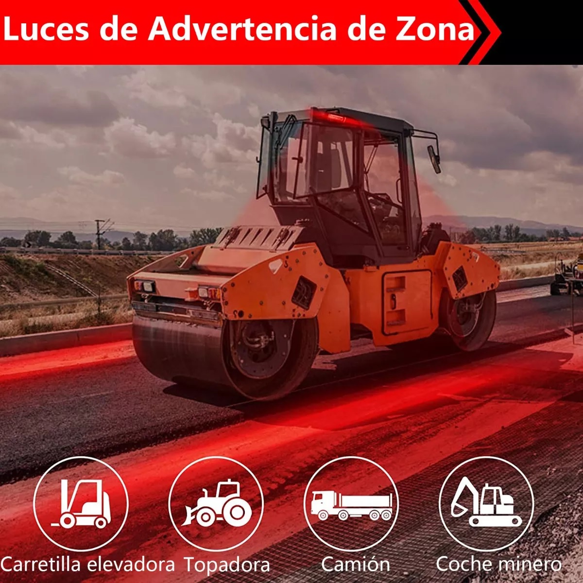 Faro Seguridad Luz Led Roja Lineal Para Montacargas 30w