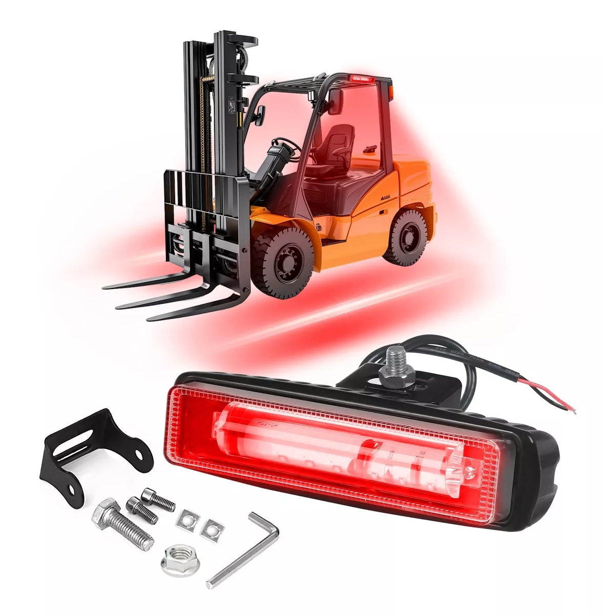 Faro Seguridad Luz Led Roja Lineal Para Montacargas 30w