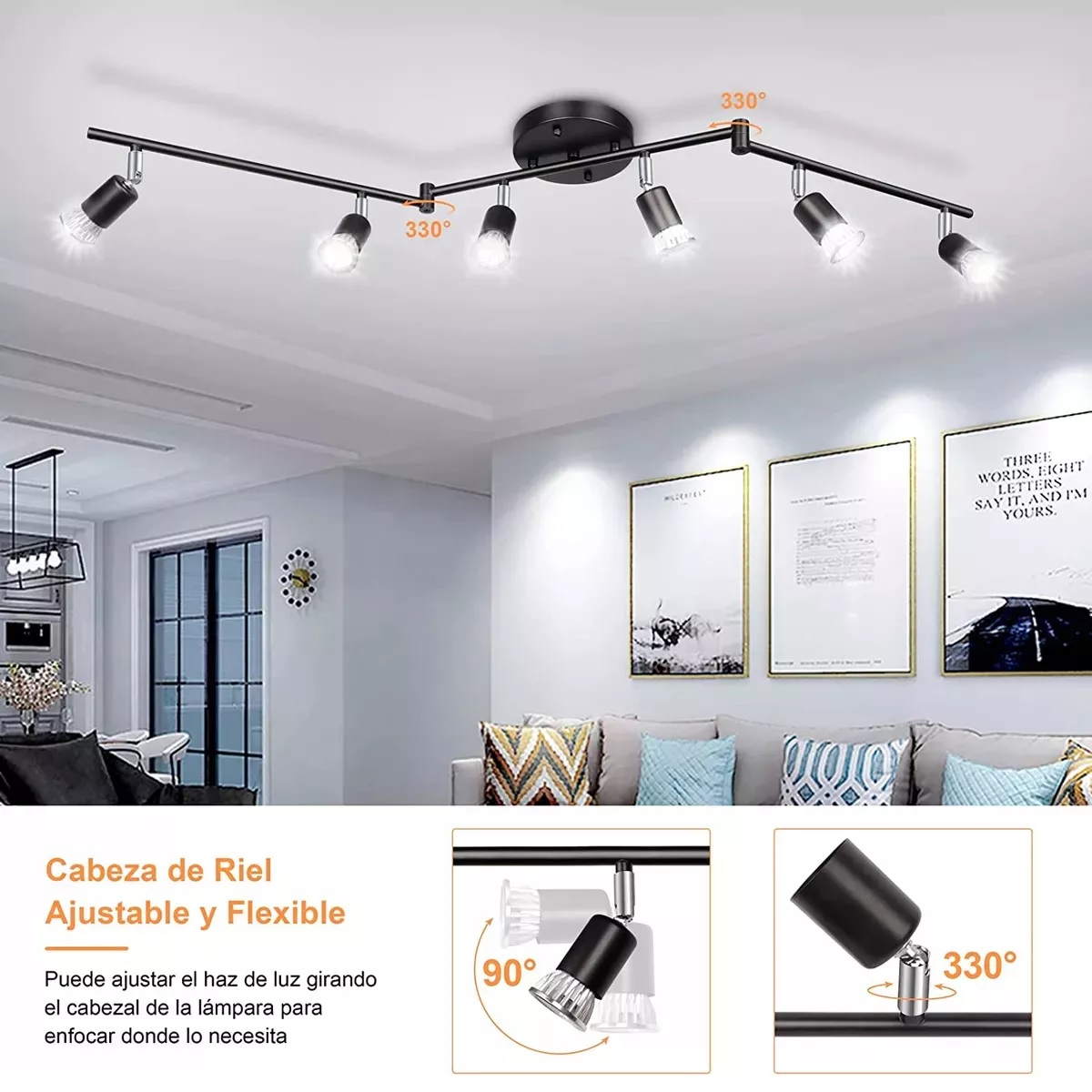 Iluminación De Riel Led De 6 Luces,nergo