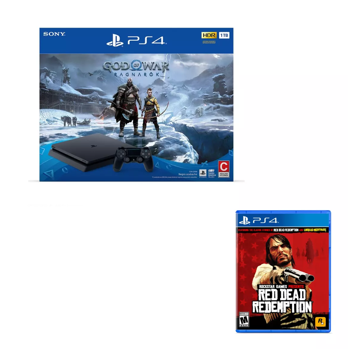 Ps4 Slim1tb Bundle God Of War Ragnarok + Red Dead Redemption