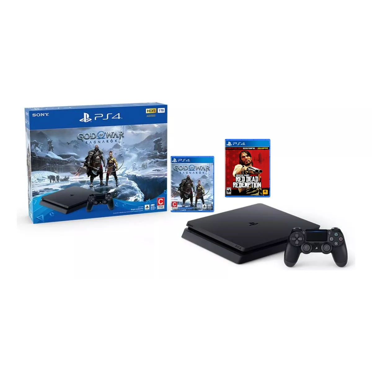Ps4 Slim1tb Bundle God Of War Ragnarok + Red Dead Redemption