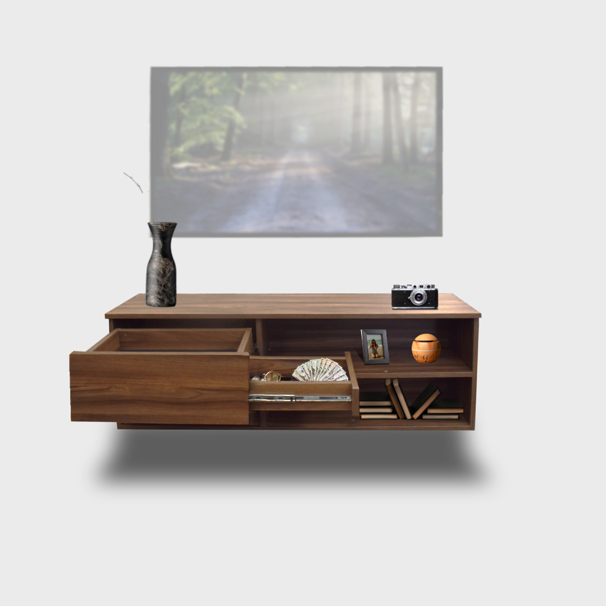 Mueble para Tv Flotante Hogare con Cajón Oculto