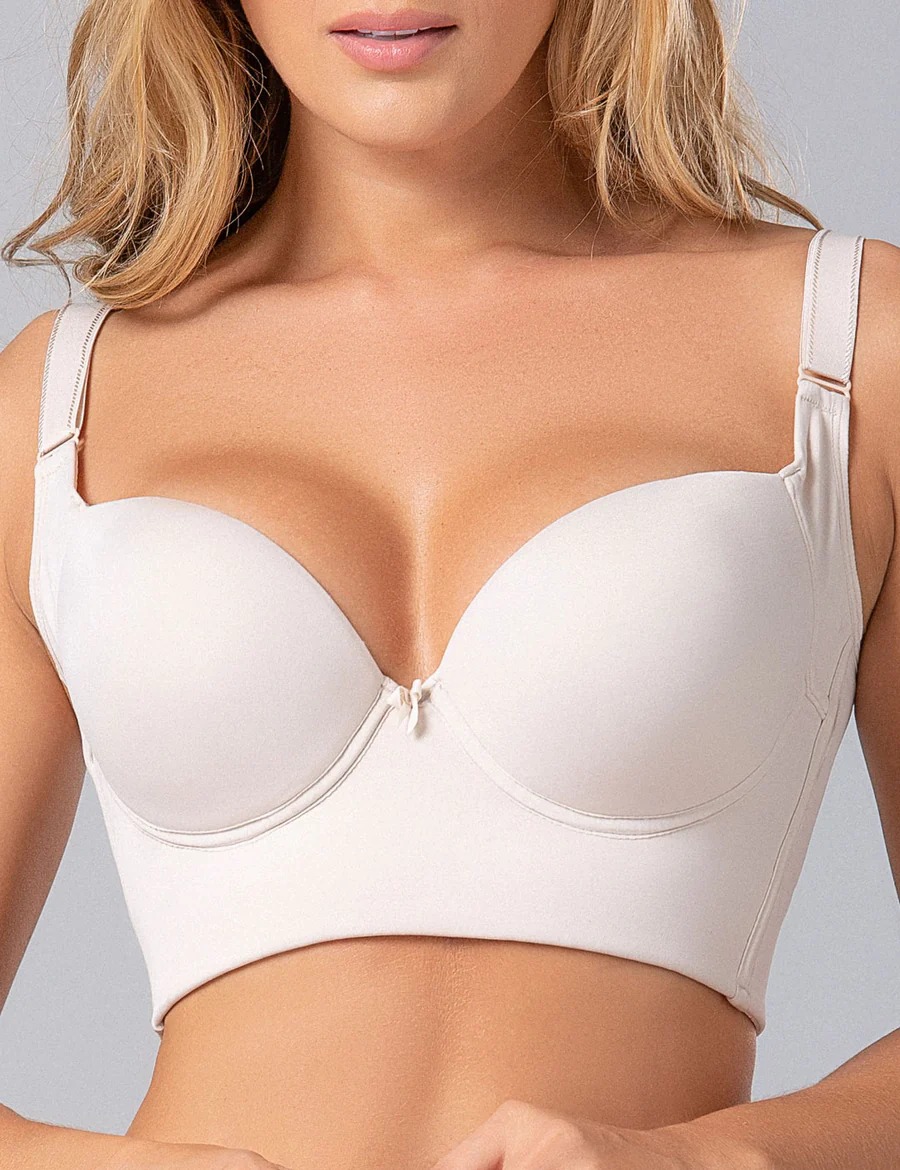 Brasier Atrapa Gorditos Espalda Ancha Control Colombiano Beige