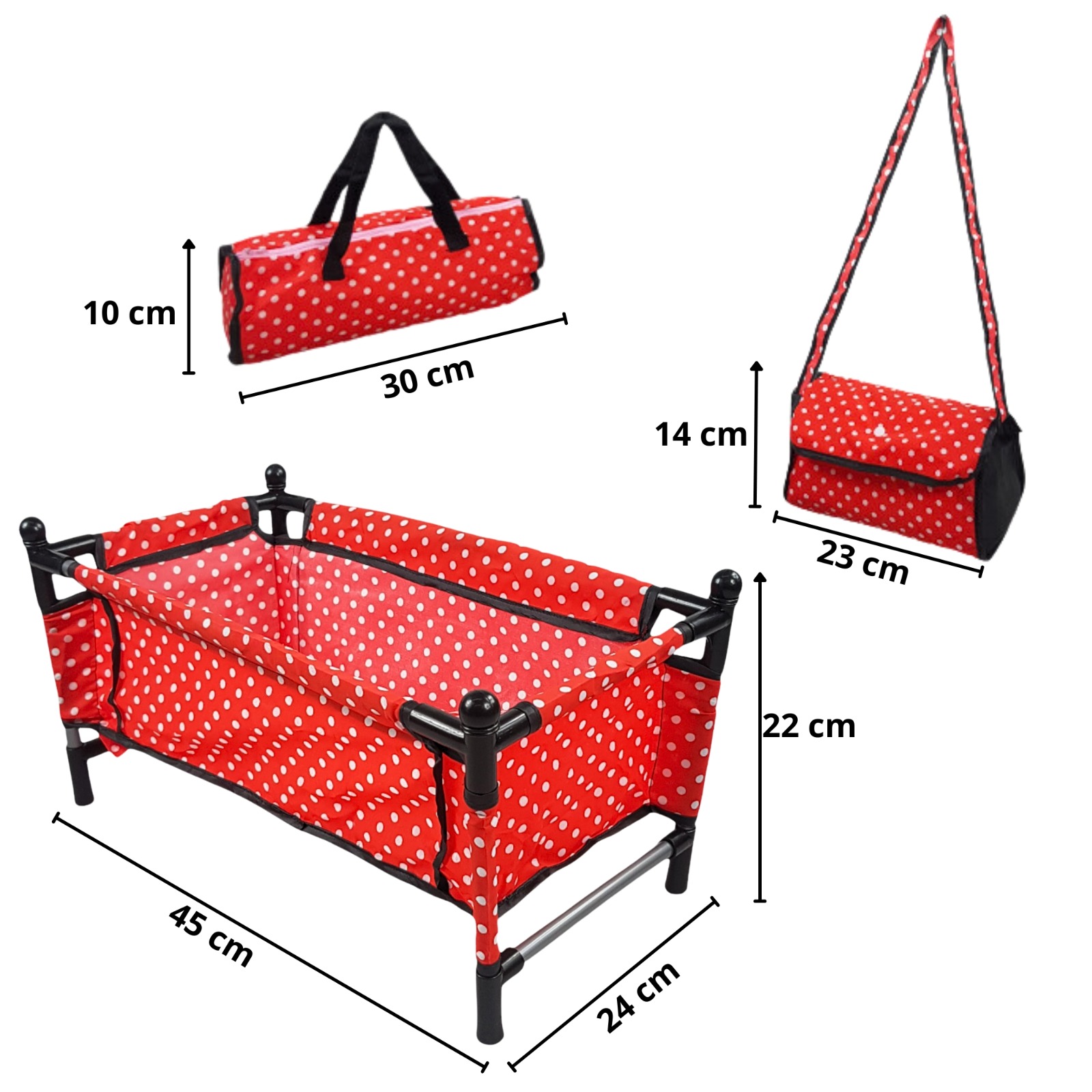 Juego de Muñecas con Accesorios Cuna Carriola Periquera Niña