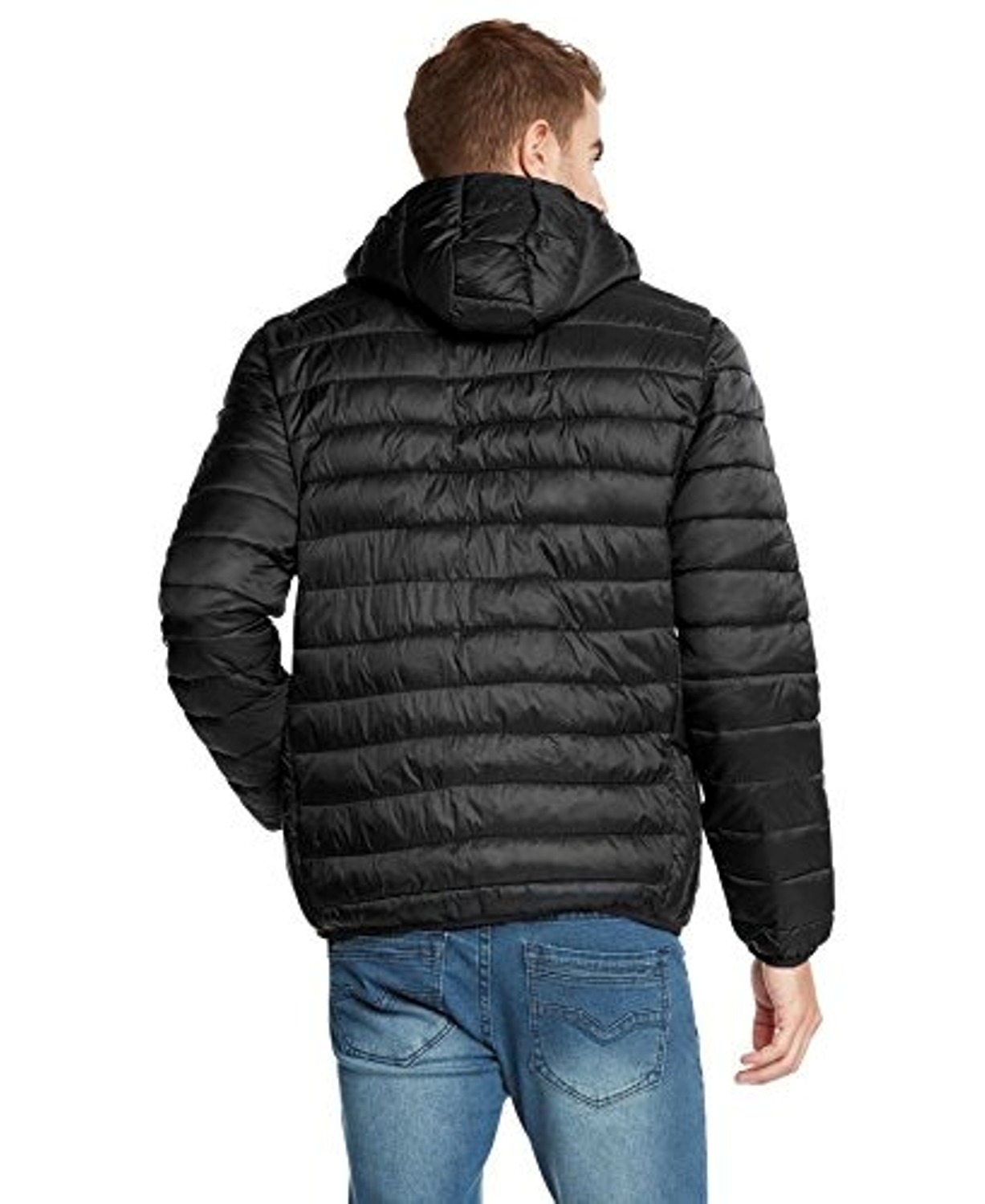 Chamarra Negra Con Capucha para Hombre