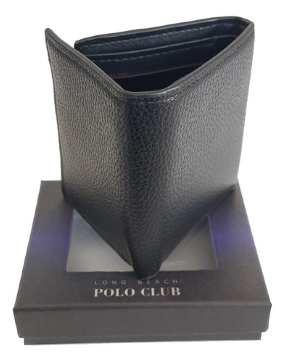 Cartera Caballero Billetera Hombre Original Lujo Polo Trifold M1 NEGRO. DETALLA CAFE