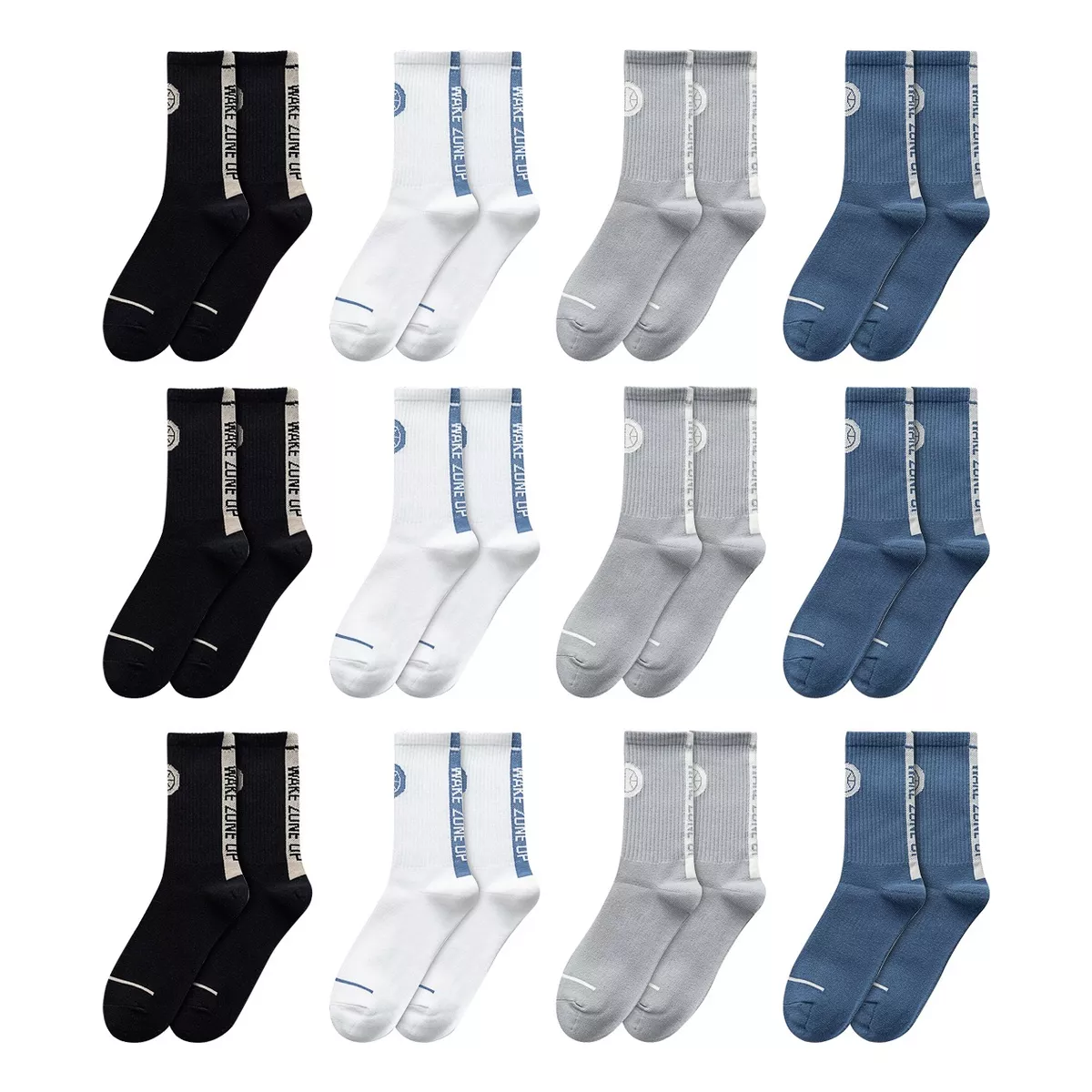 12 Pares Calcetas Y Calcetines Calceta Deportiva Hombre Moda Mezclado