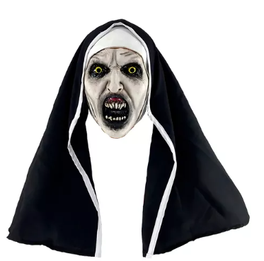 Máscara Látex De La Monja El Conjuro Deluxe Terror Halloween Color Negro