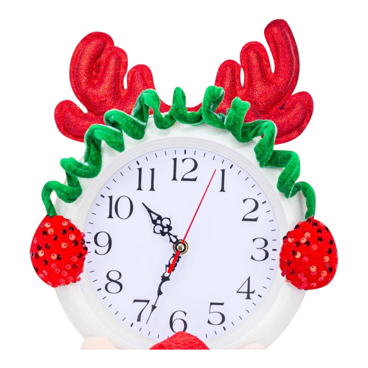 Reloj De Pared Navideño Santa Claus 48 Cm
