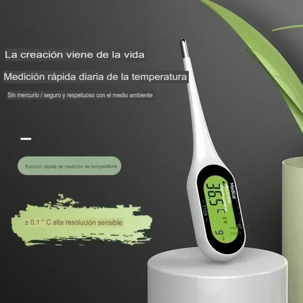 Termómetro Electrónico medidor temperatura inteligente hogar pantalla led alarma casa memoria