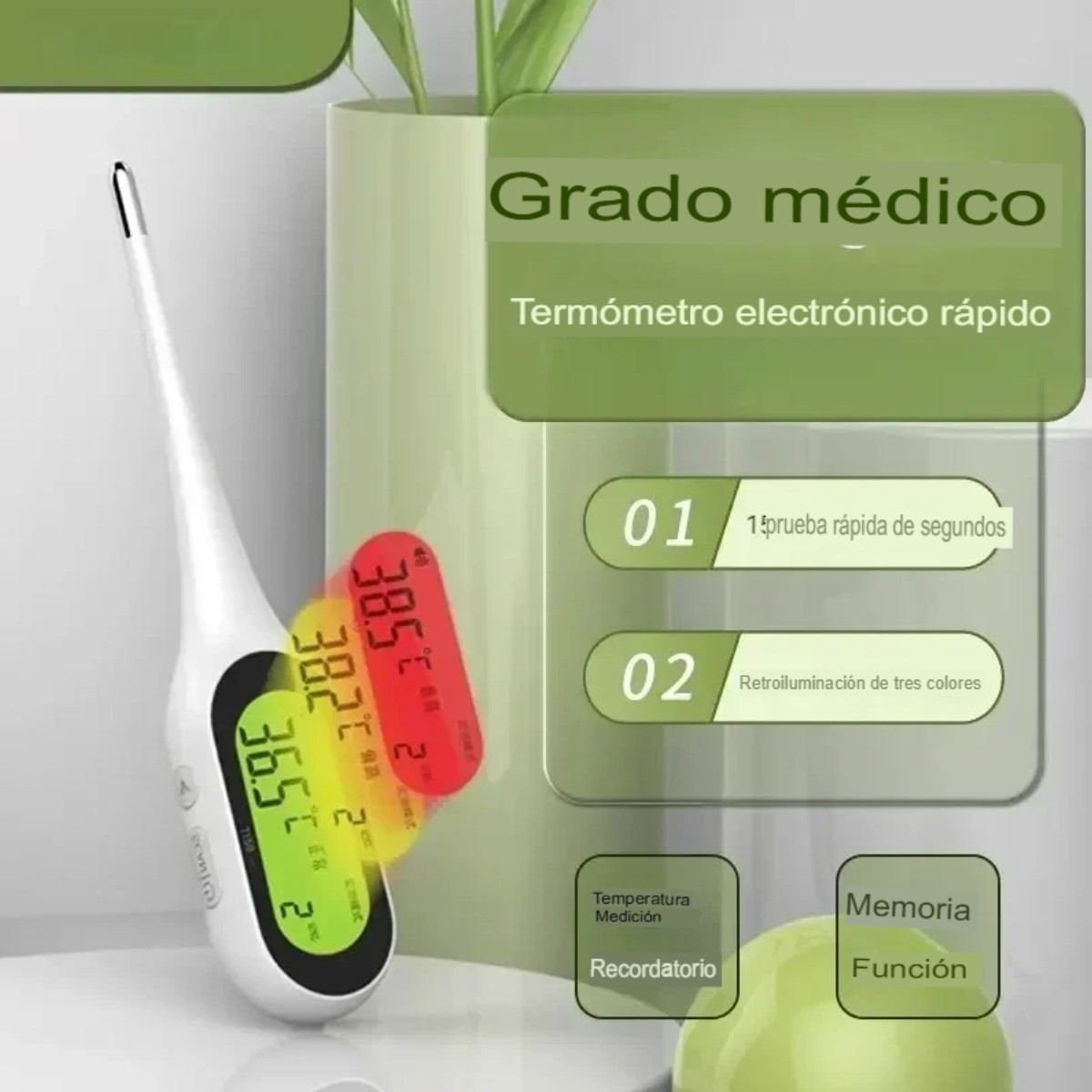 Termómetro Electrónico medidor temperatura inteligente hogar pantalla led alarma casa memoria