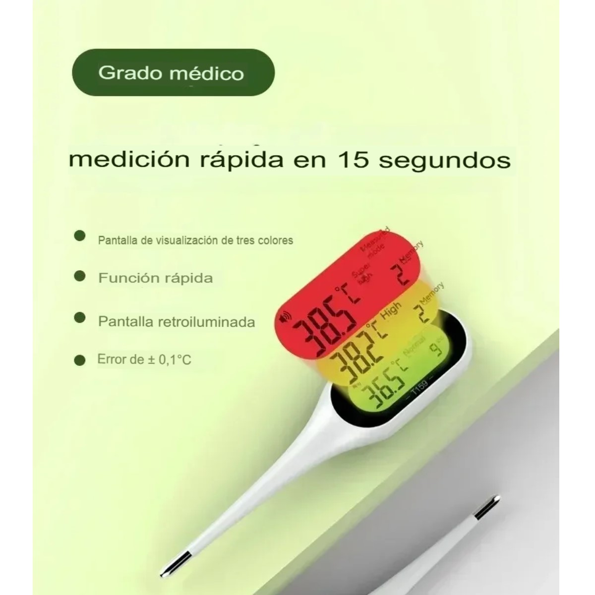 Termómetro Electrónico medidor temperatura inteligente hogar pantalla led alarma casa memoria