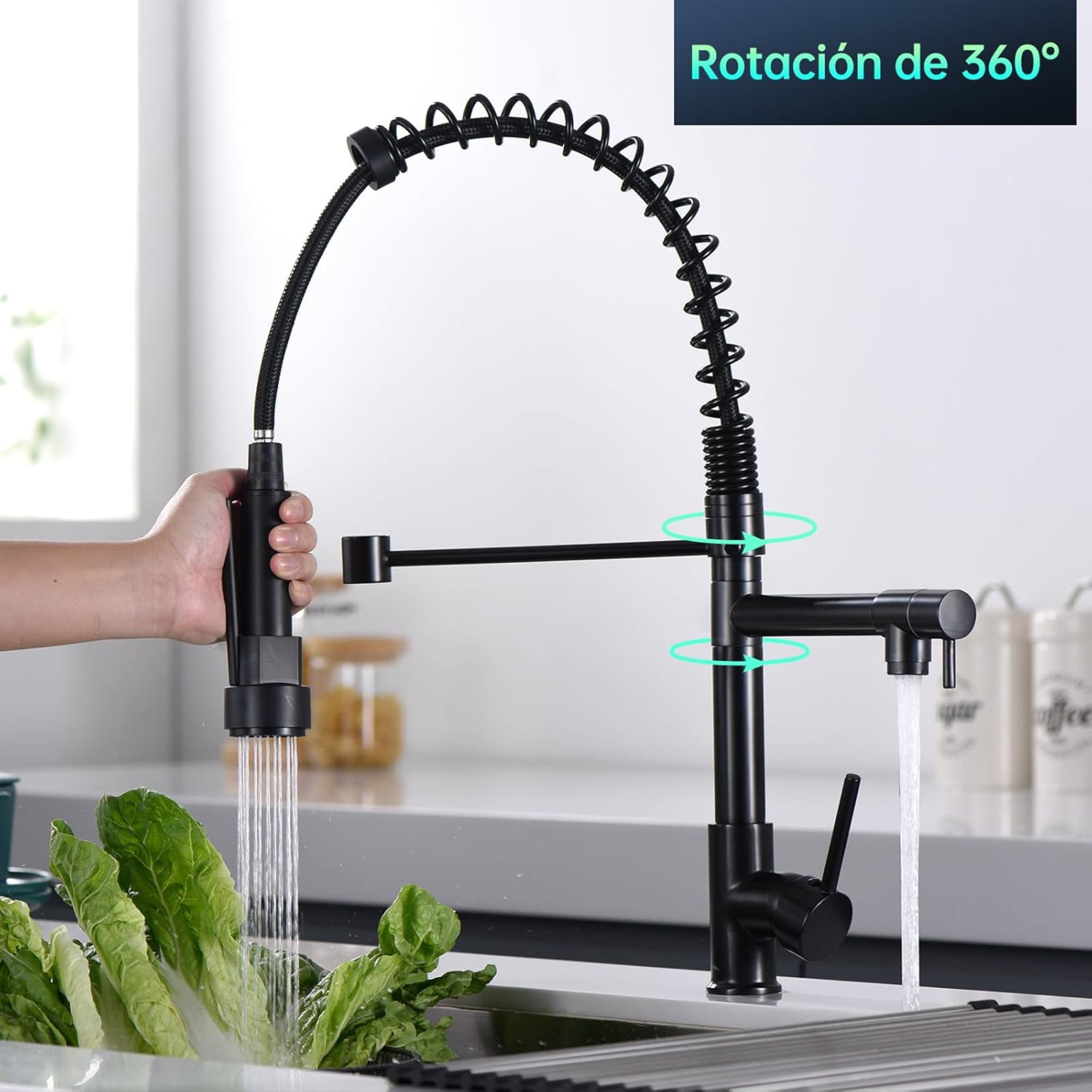 Kit de Tarjas Dobles en Acero Inoxidable Negro Mate, Incluye Mezcladora, Llave para Filtro de Agua y Todo lo Necesario para Instalación