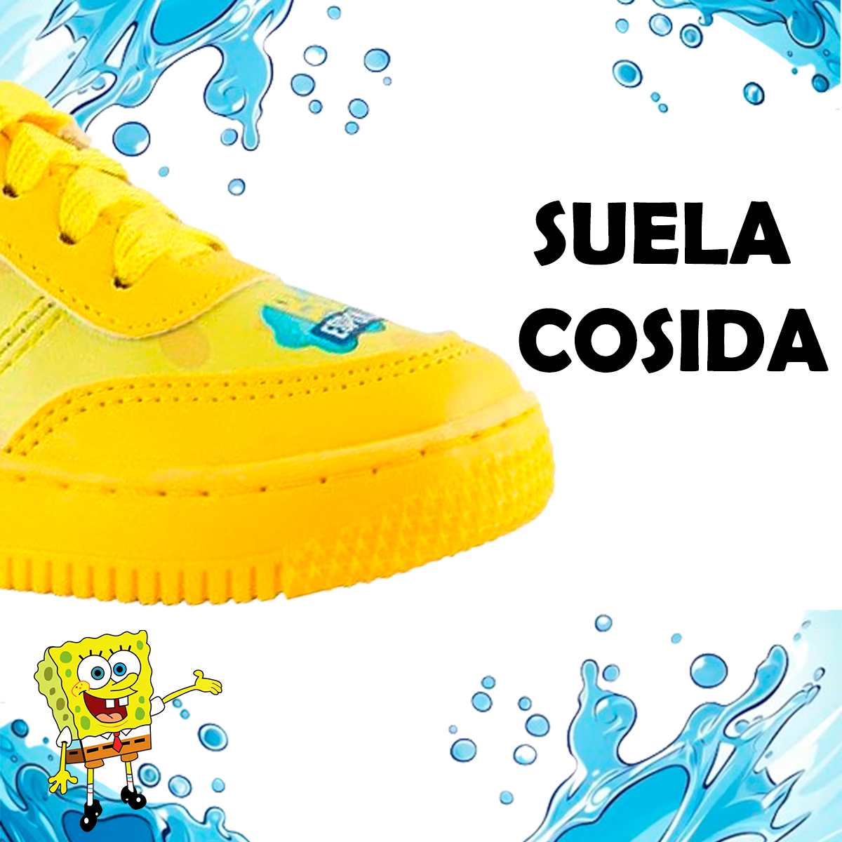 Tenis Niño Bob Esponja Amarillo Cómodos Cosidos 309-N-ABE