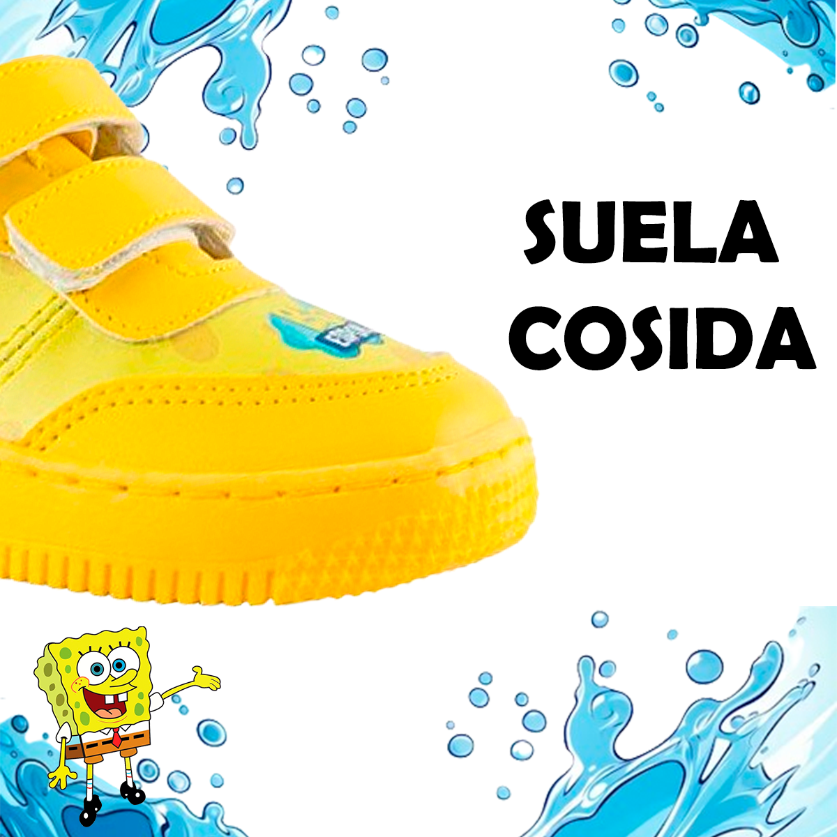 Tenis Niño Bob Esponja Amarillo Cómodos Cosidos 310-A-ABE