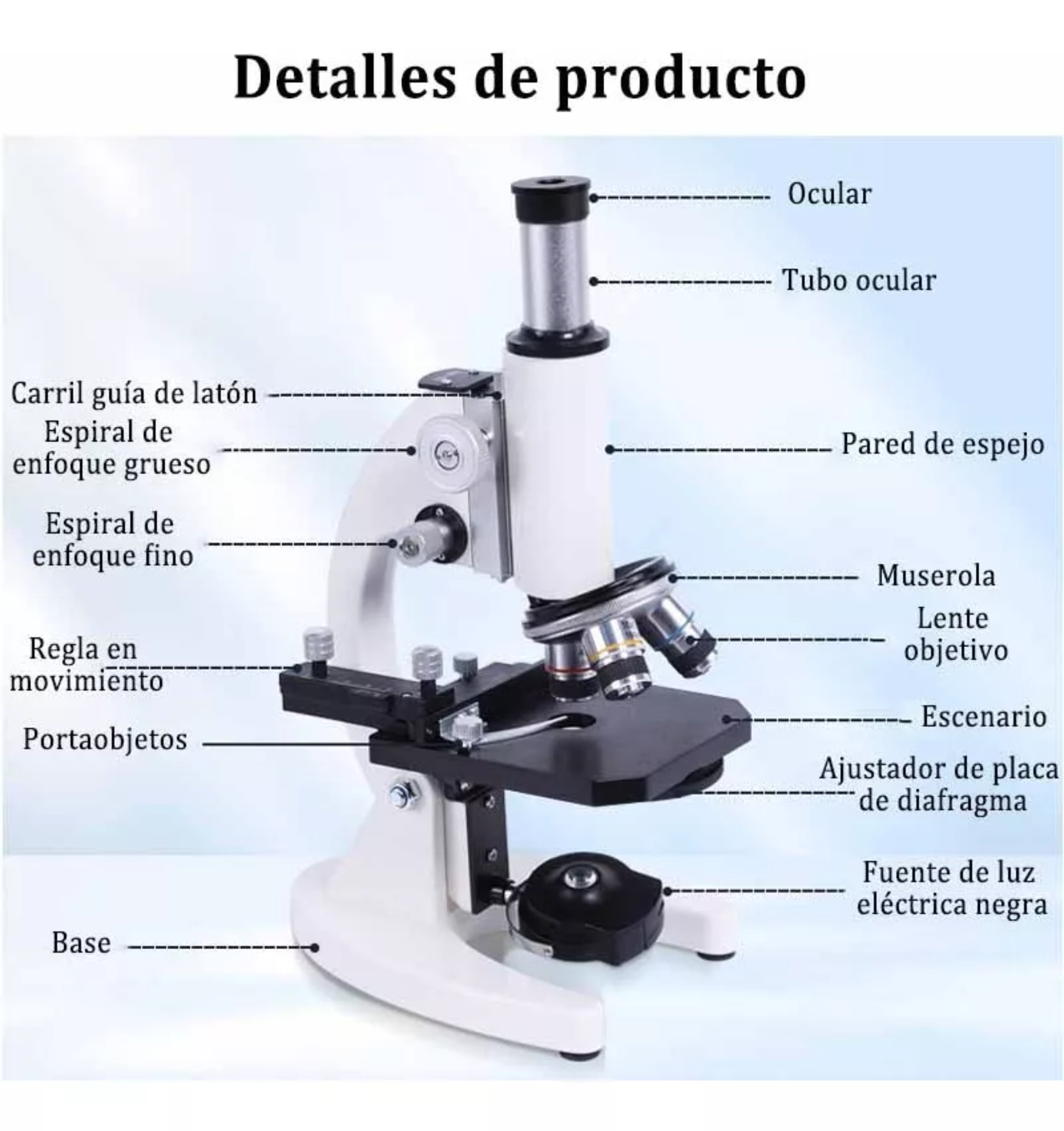 Microscopio Optico Infantil 2000x Juguete Educativo Niños Hd
