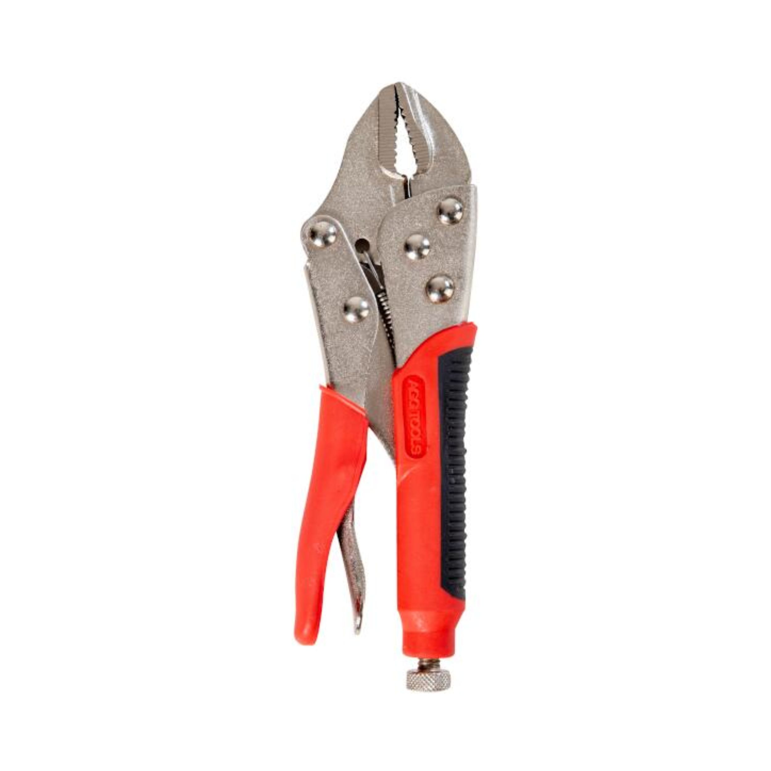 Pinza de presión recta con mango ergonómico de 7 pulgadas, roja