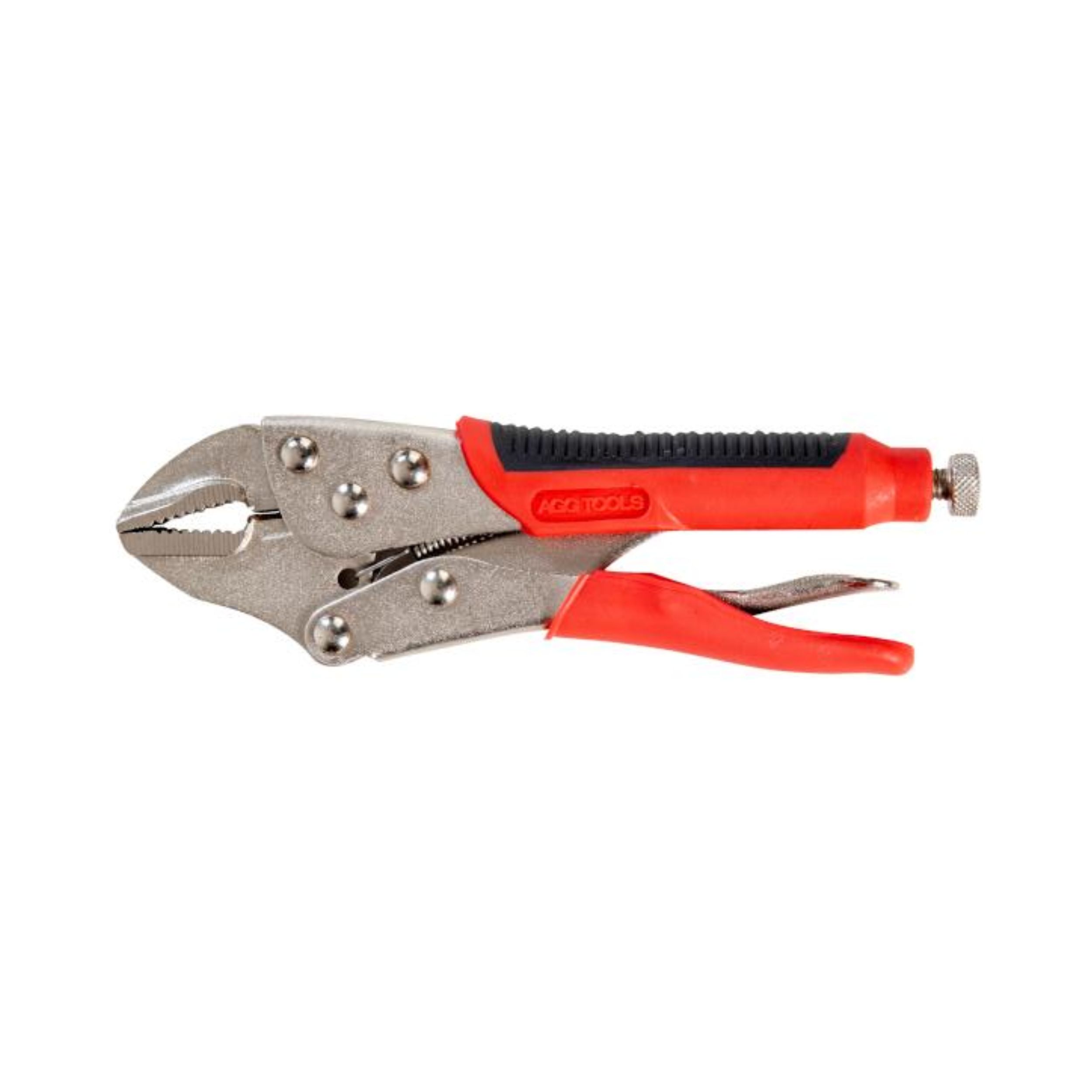 Pinza de presión recta con mango ergonómico de 7 pulgadas, roja