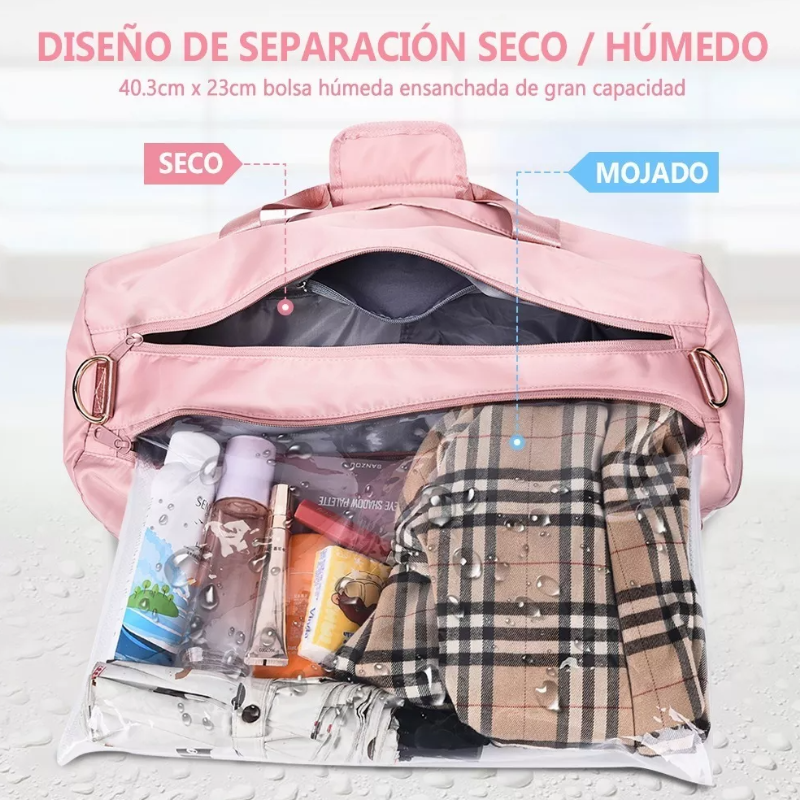 Maleta Deportiva Bolsa Gym Viaje Mochila Fitness Bag Color Rosa