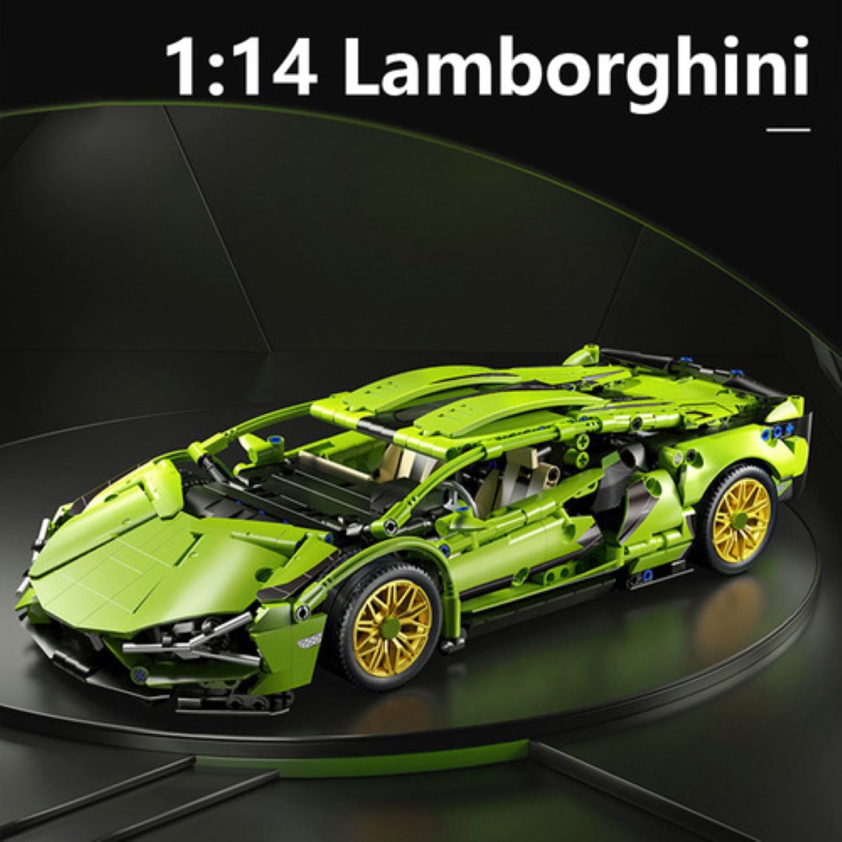 Bloques De Construcción Coche Carreras 1299 pzs + súper Realista VERDE