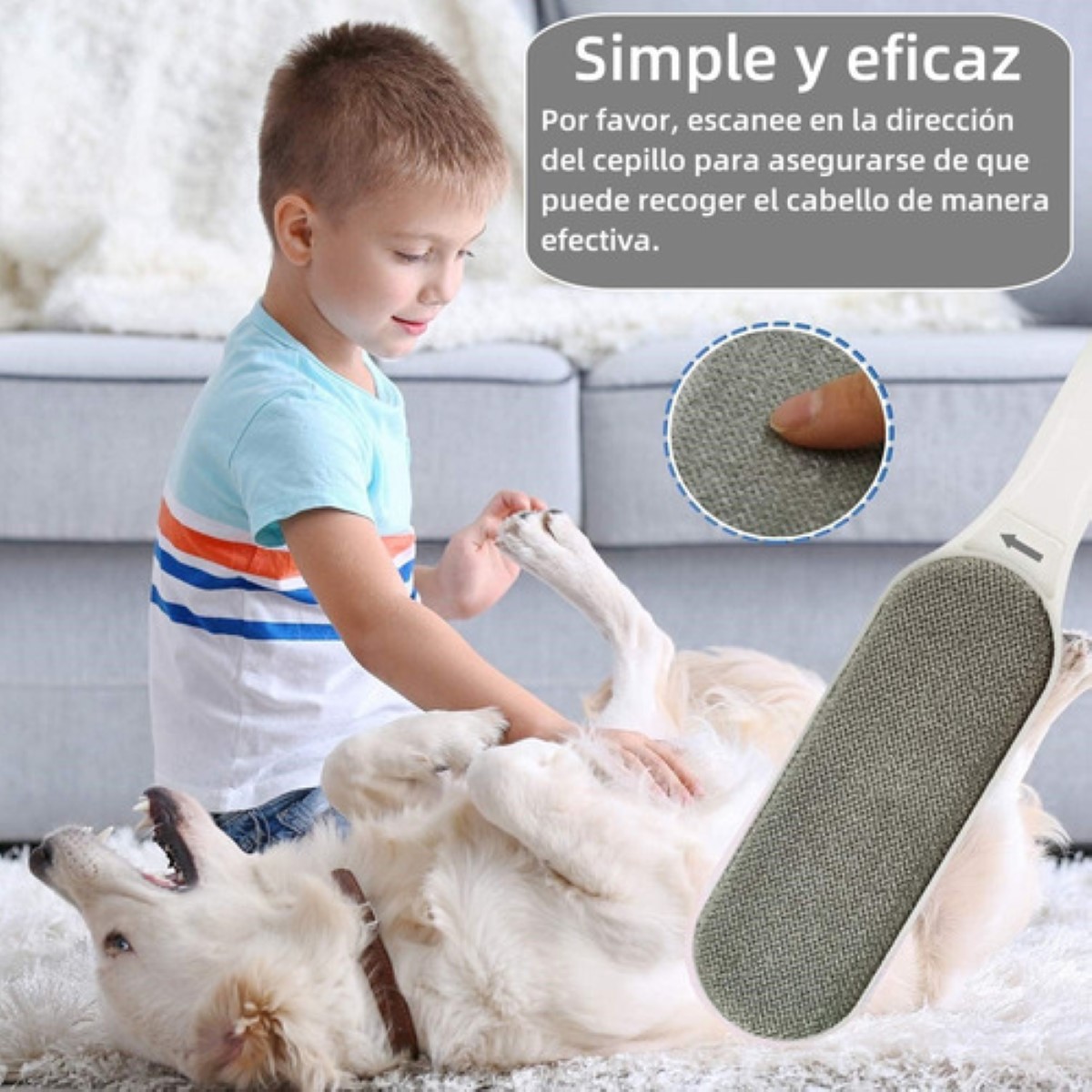 Cepillo Removedor Quita Pelo Quita Pelusa Mascotas Gato Ropa GRIS