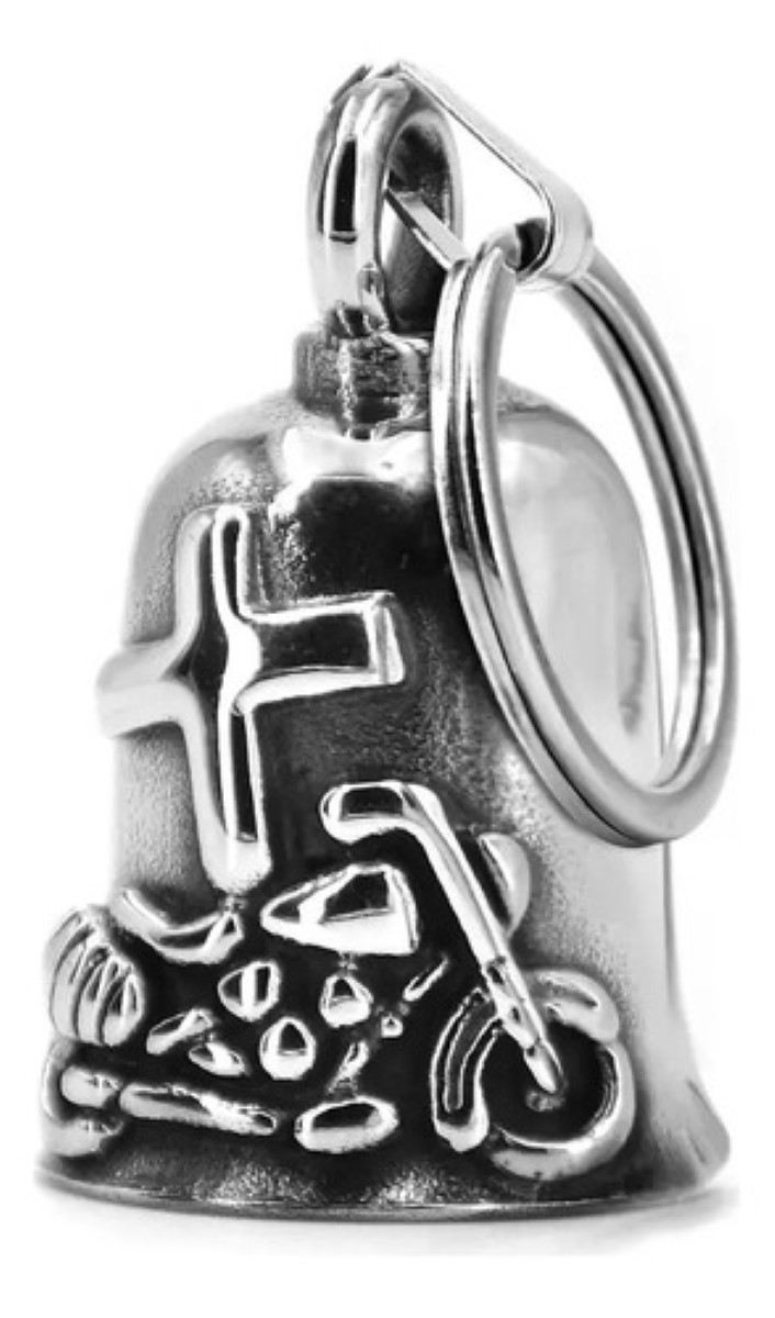 2 Unid. Campana Biker Amuleto Motos Guardian Bell Plateado