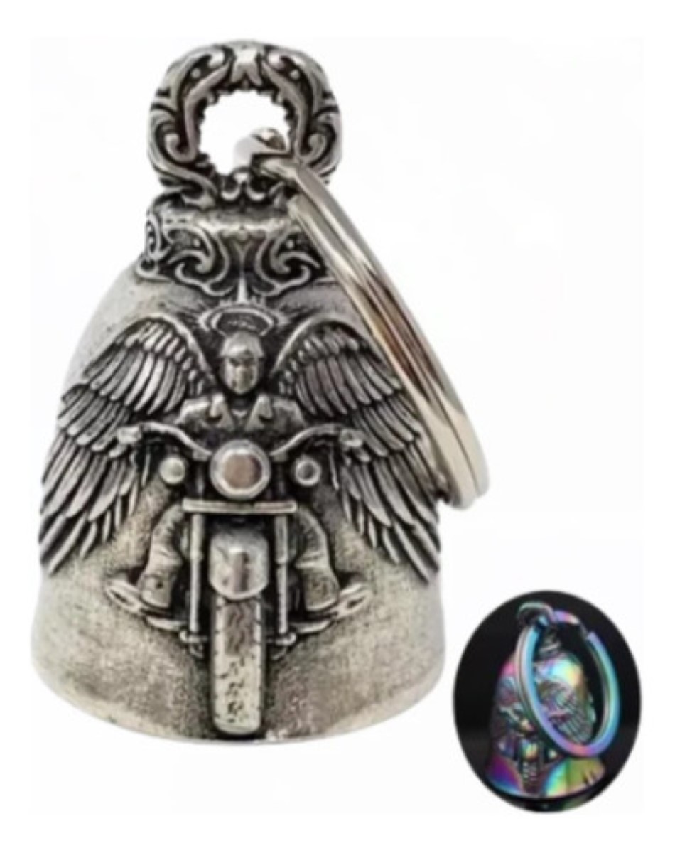 Campana Moto Porte Bonheur Timbre Moto MOCY BELL Route 66 - Acero Inoxidable, Amuleto Seguridad, Diseño USA Indian Motorcycle