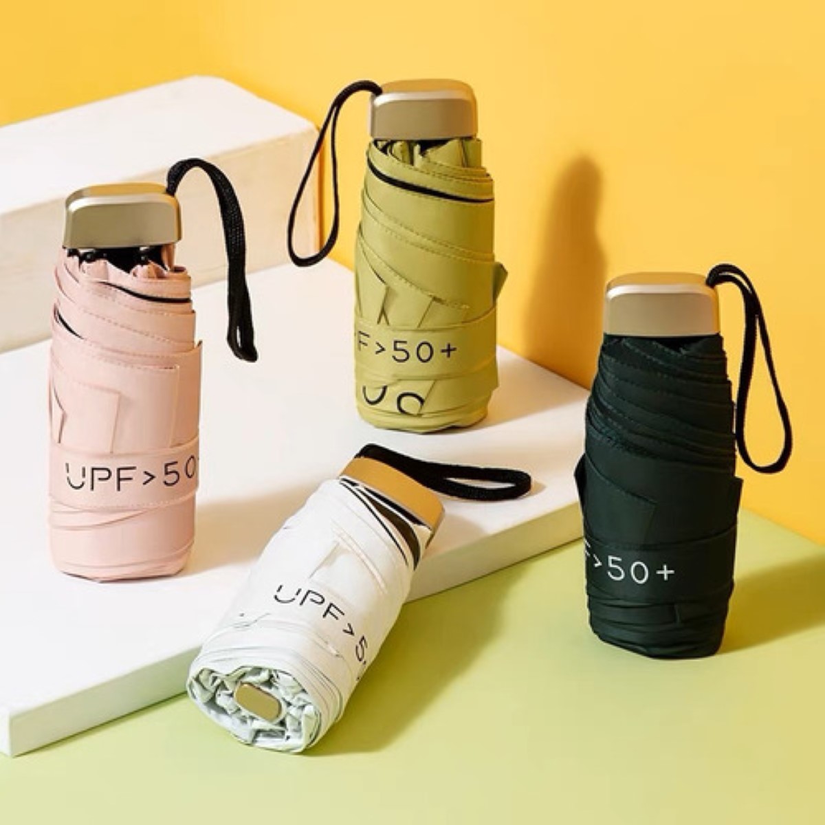 Sombrilla Paraguas De Bolsillo Resistente Reforzada Anti-uv Rosa