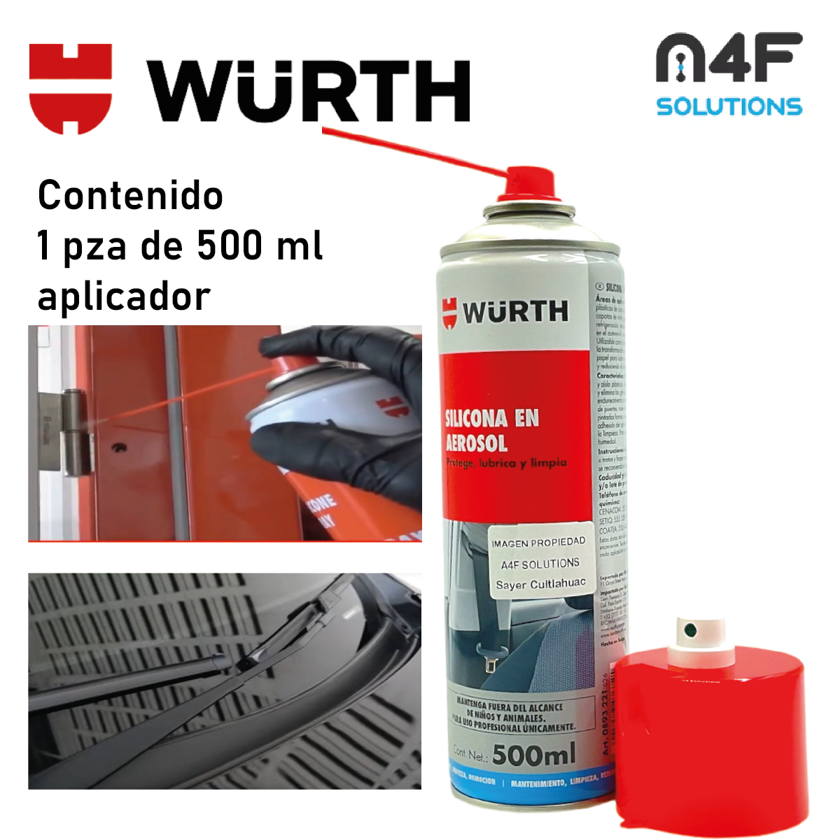 Wurth Silicona Protector Abrillantador Plásticos 500 mL 1 pz