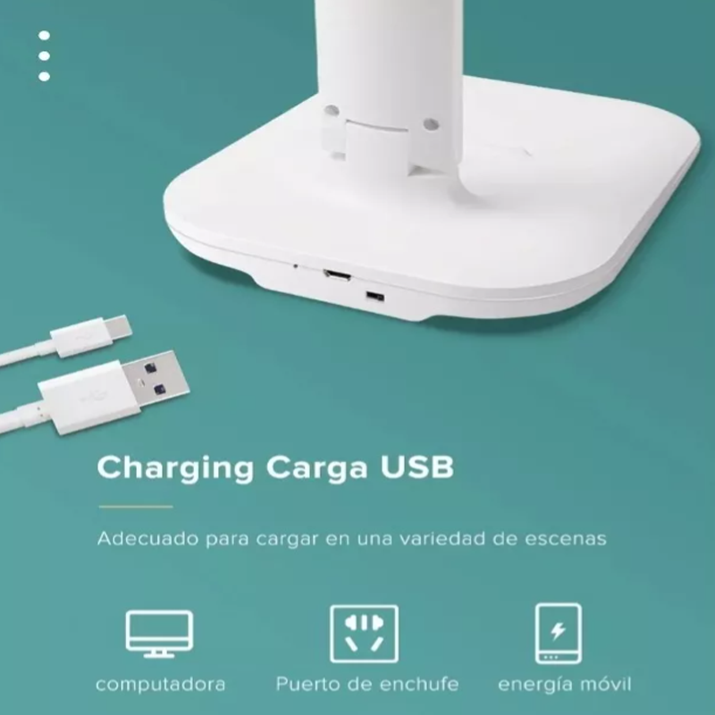 Lámpara De Escritorio Led Recargable Usb 4000mah