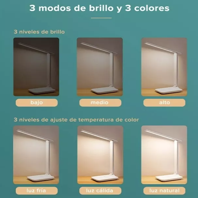Lámpara De Escritorio Led Recargable Usb 4000mah