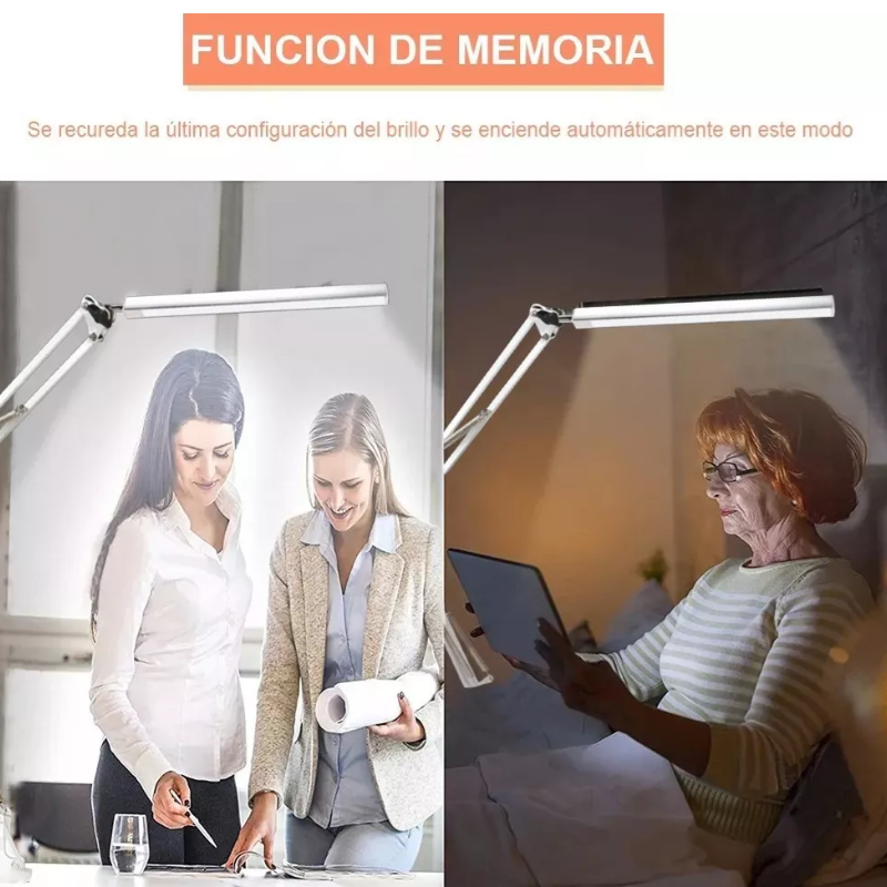 Lámpara De Escritorio Led Con Brazo Oscilante Giratoria 360