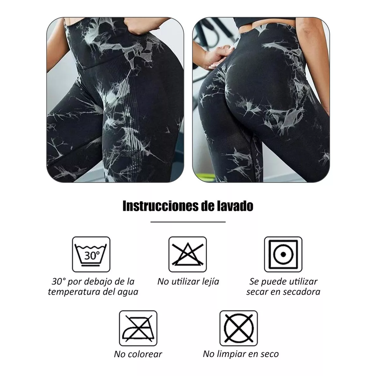 Leggings Deportivos Mujer Para Yoga Tie-dye Ropa Gym Mujer Negro Talla L