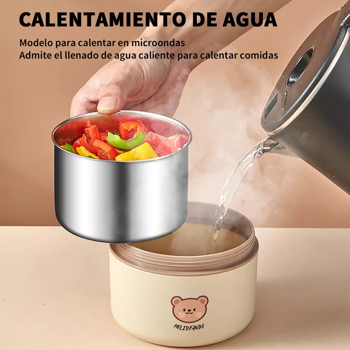 Fiambrera Térmica 3pcs 316 Acero Inoxidable Redondo Portátil