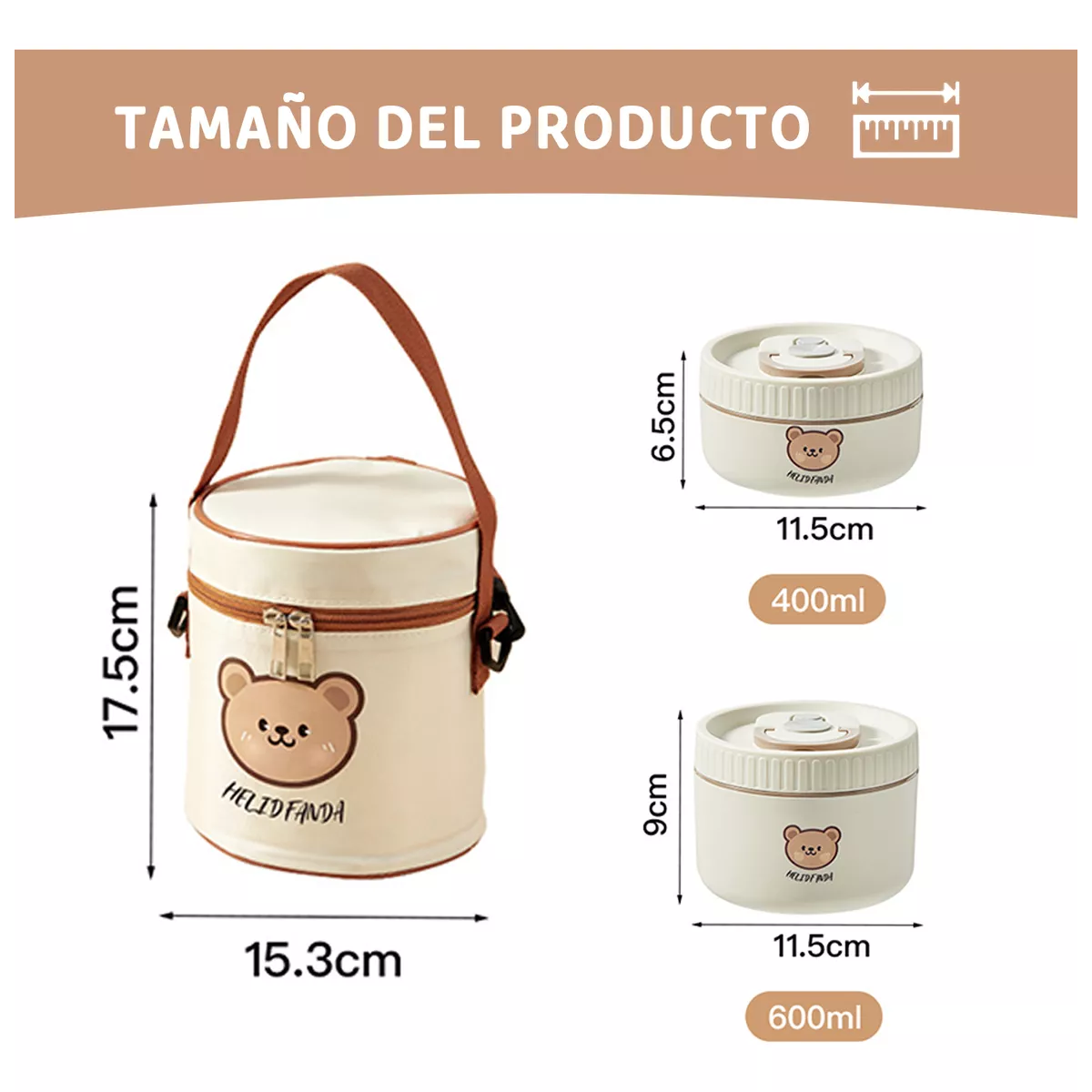 Fiambrera Térmica 3pcs 316 Acero Inoxidable Redondo Portátil