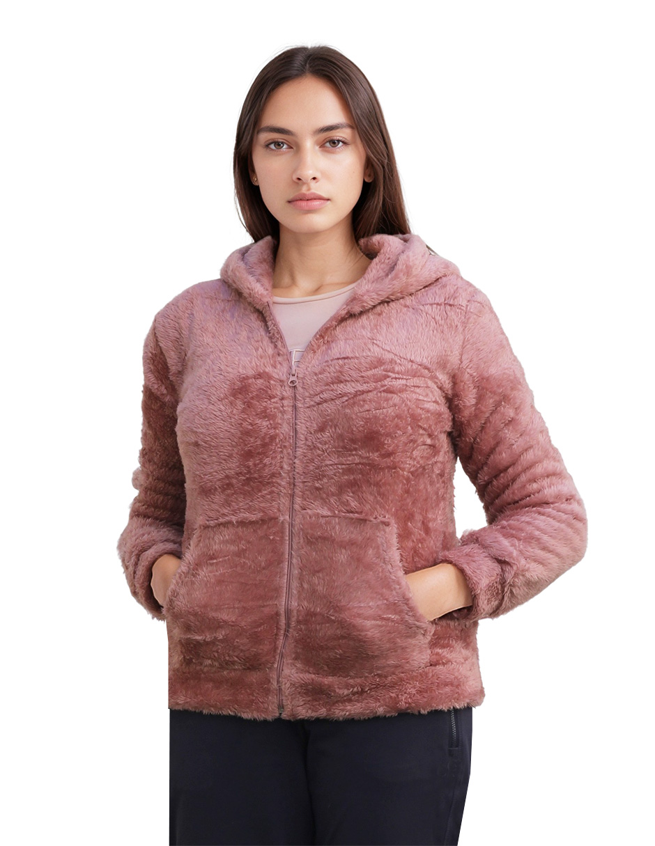 Chamarra casual de polar Beddel para mujer color rosa