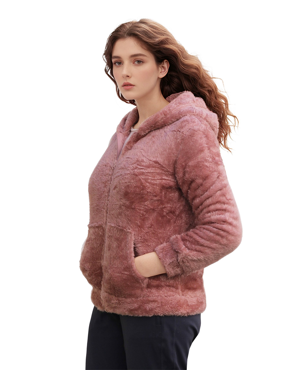 Chamarra casual de polar Beddel para mujer color rosa