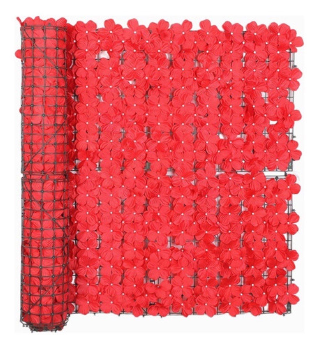 Follaje Rollo Cerca Planta Artificial Floressimulación 3x1mt Rojo