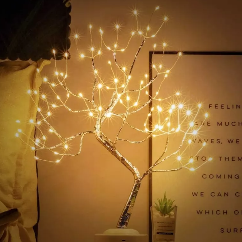 Lámpara Árbol De Bonsái 20 Pulgadas 108 Led Perla Decoración