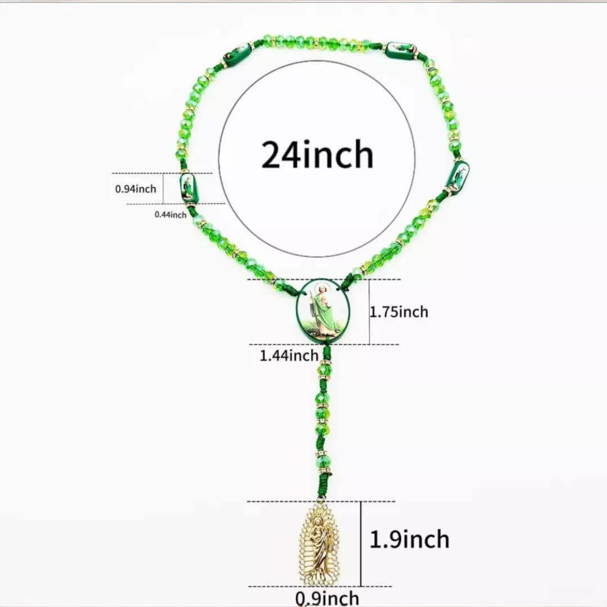 Rosario San Judas Tadeo, Piedra Verde, San Judas tadeo collar