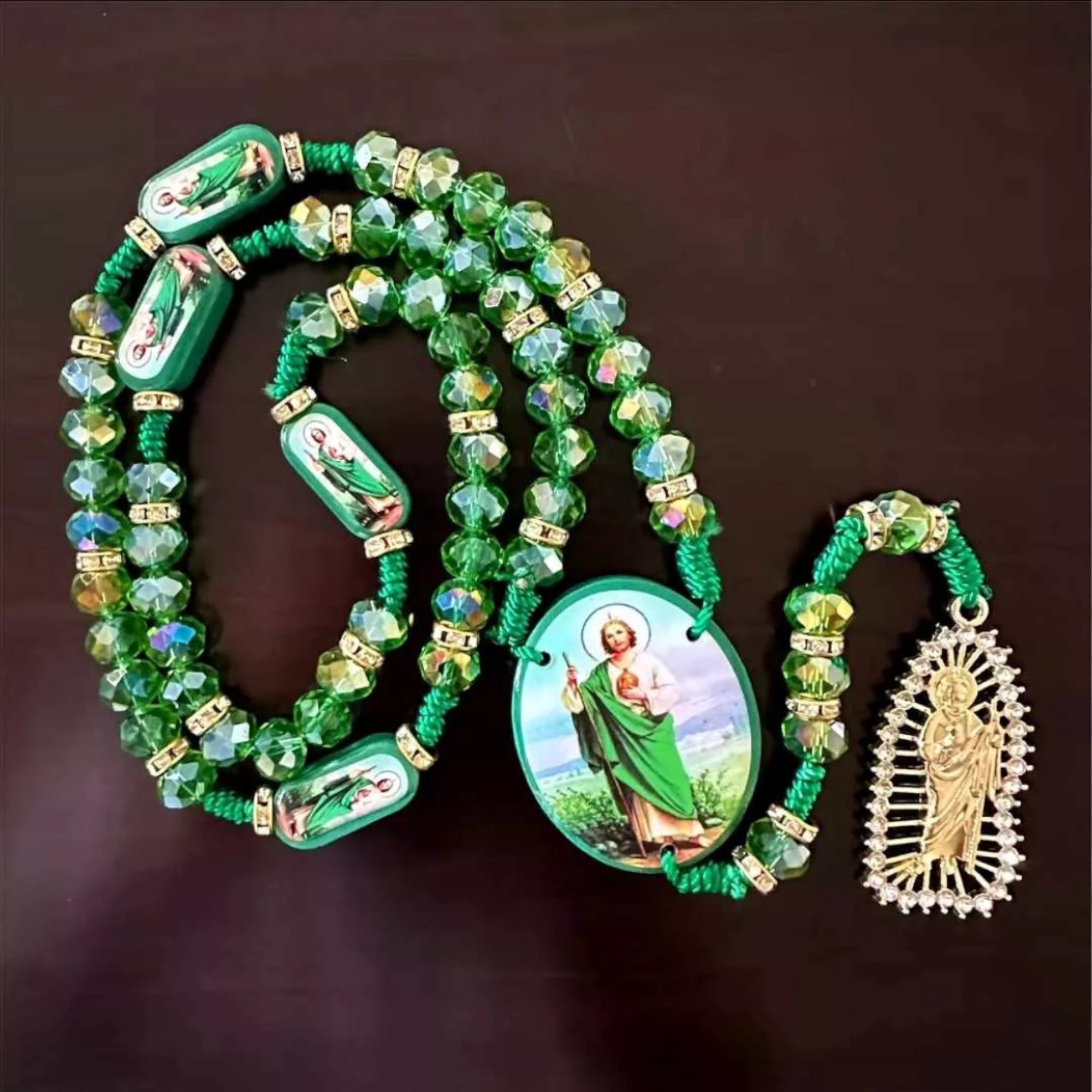 Rosario San Judas Tadeo, Piedra Verde, San Judas tadeo collar