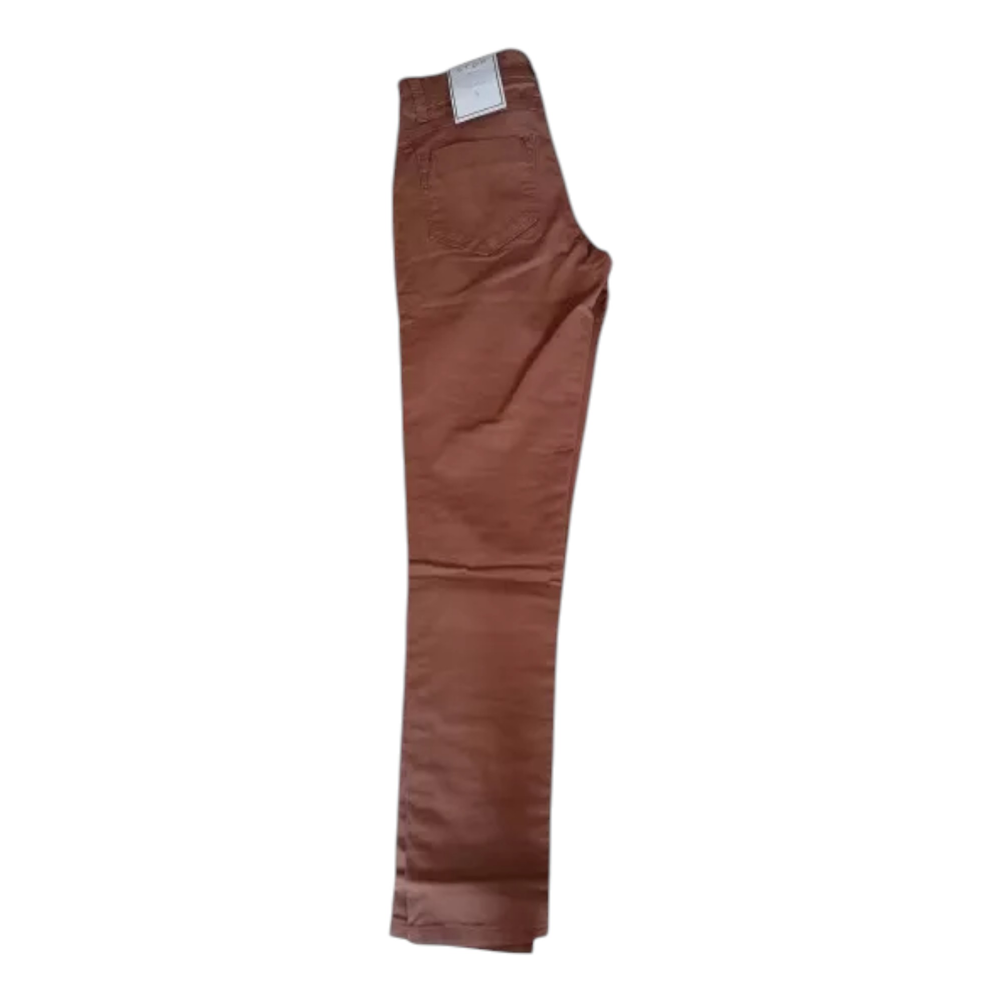 Pantalón Cintura Alta, Color Café, Gabardina, Talla 5, Stop
