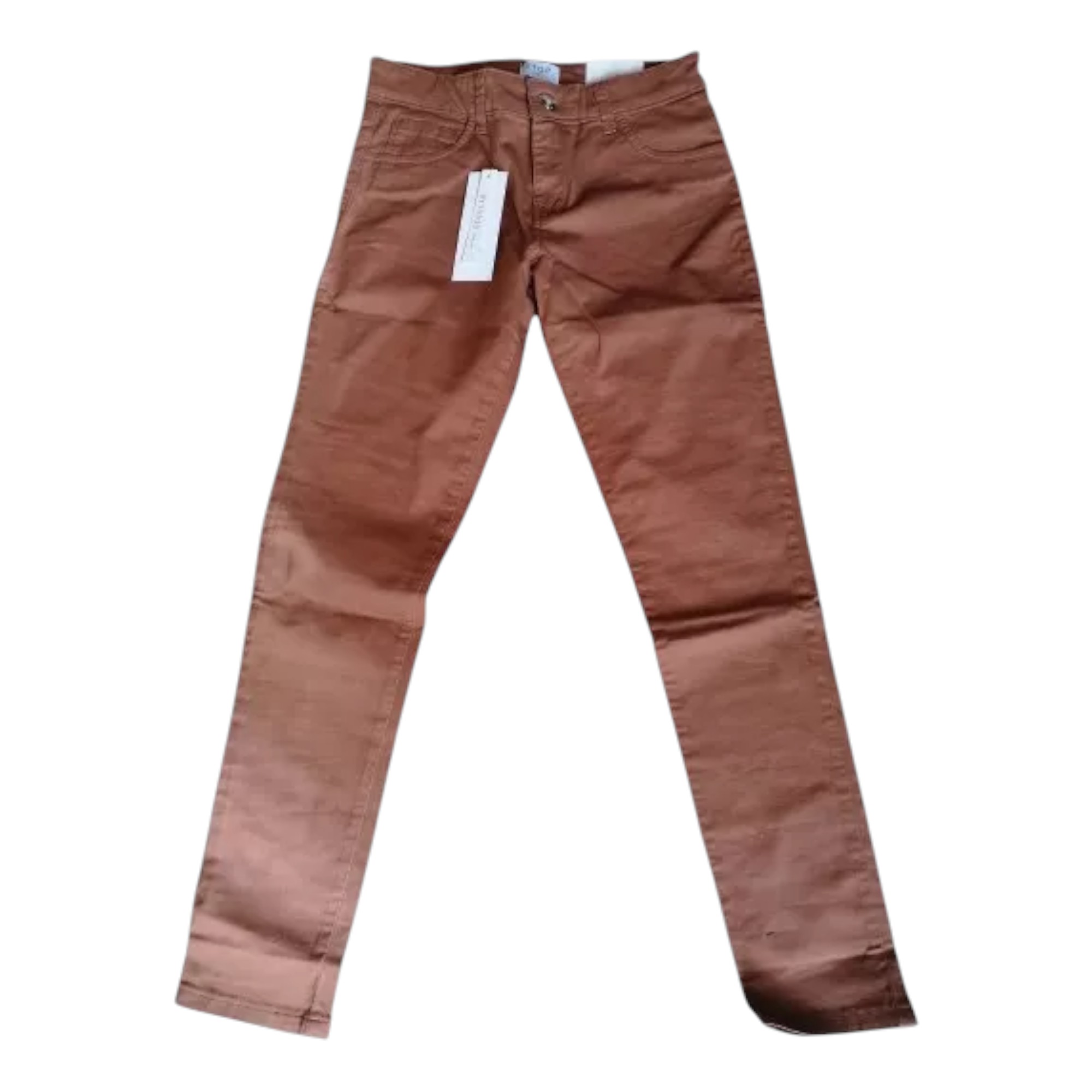 Pantalón Cintura Alta, Color Café, Gabardina, Talla 5, Stop