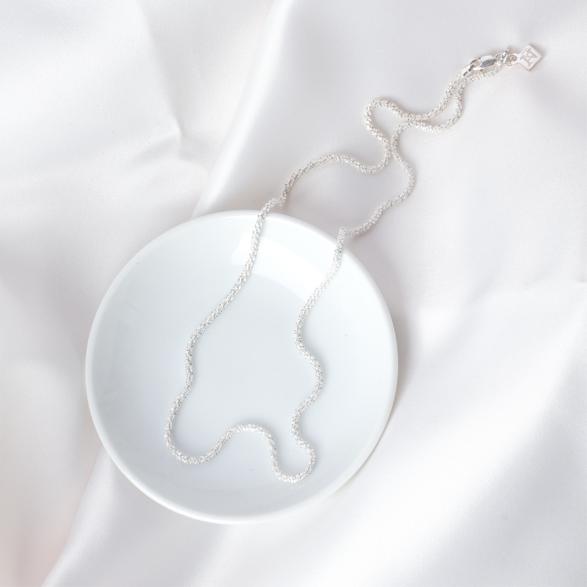 Collar de cadena granulada de plata .925, Joyería para Mujer de Anante Joyería