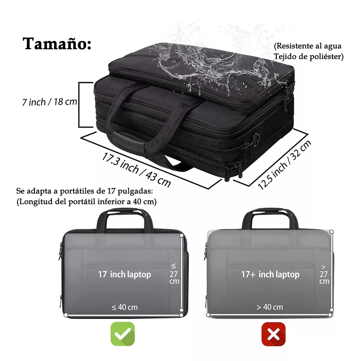Maletin Para Laptop De 17 Pulgadas Negro
