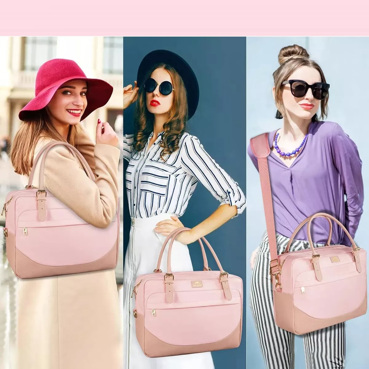 Maletín Bolsa Para Laptop Dama 17 In Mochilas Para Mujer Rosa