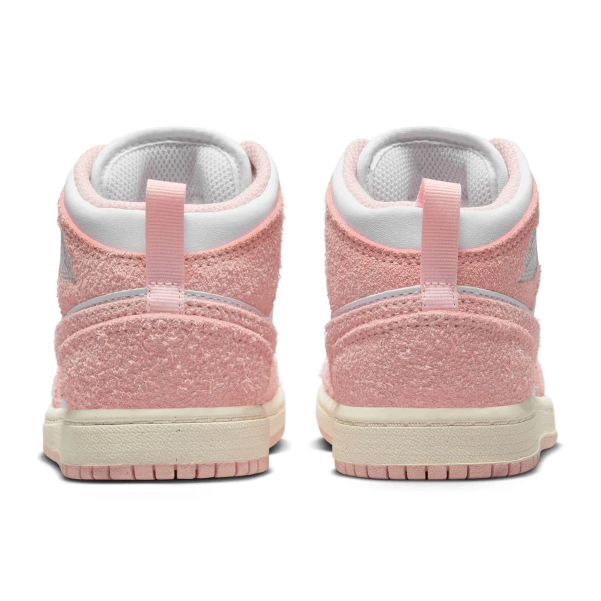Tenis Jordan 1 Mid SE rosa con blanco para niñas Original FN7493161 