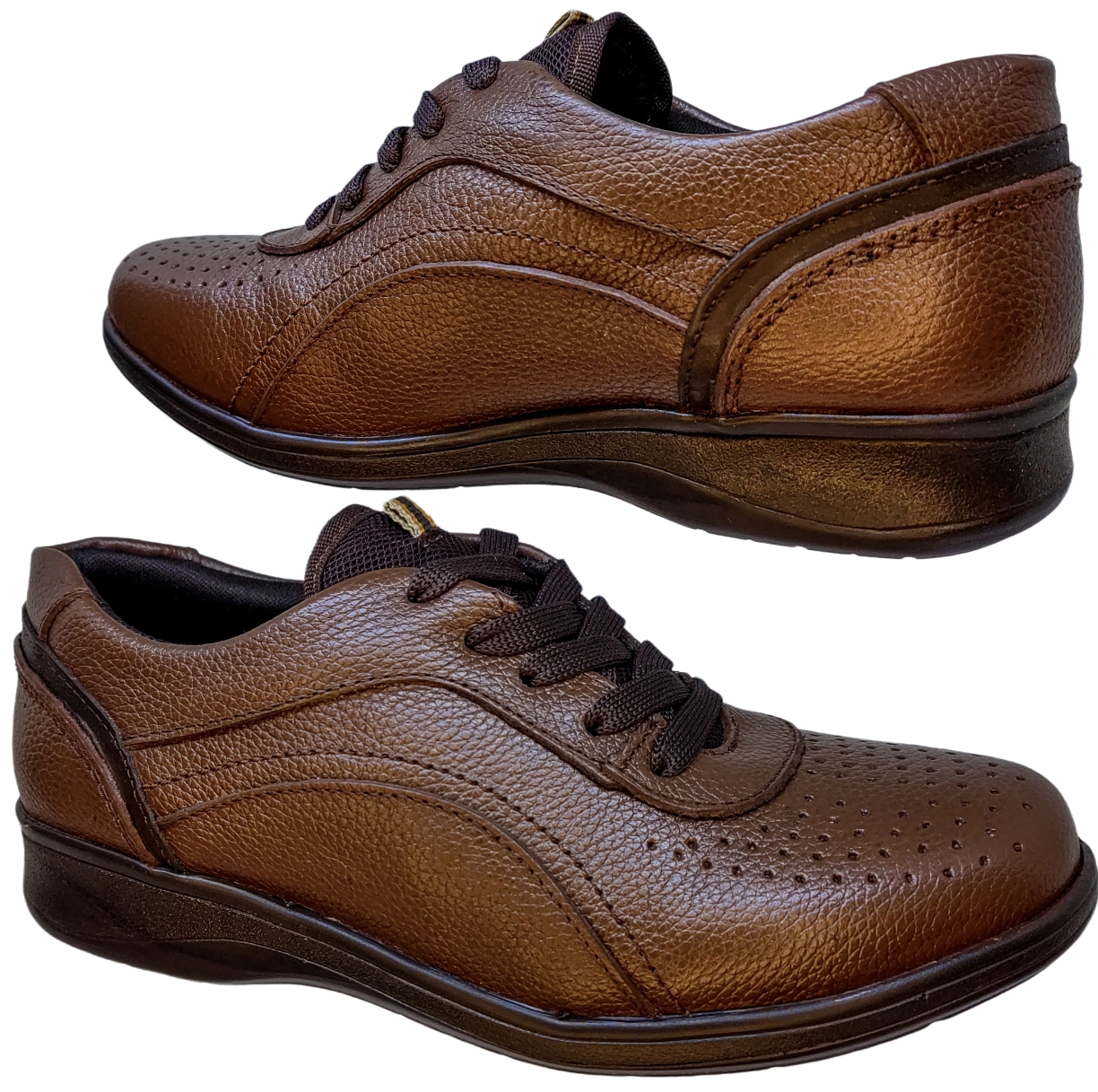 Tenis de Mujer en Piel Vacuno Confort Zapato Casual Cómodo